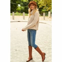 Sosandar Cream Roll Neck Knitted Jumper -Sosandar unnamed file 2777