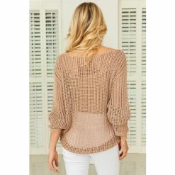 Sosandar Gold Open Knit Jumper -Sosandar unnamed file 2791