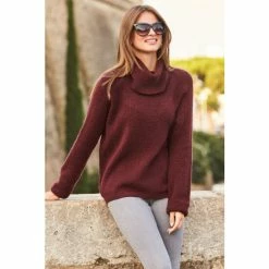 Sosandar Red Roll Neck Super Soft Knitted Jumper