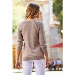 Sosandar Neutral Tape Yarn Jumper -Sosandar unnamed file 2890