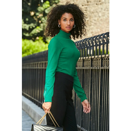 unnamed-file-2896.jpg Sosandar Green Roll Neck Jumper With Hardware -Sosandar unnamed file 2896