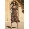 Sosandar Brown Leopard Print Wrap Dress