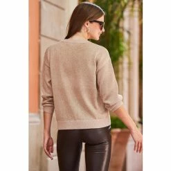 Sosandar Multi Metallic Knit Jumper -Sosandar unnamed file 2963