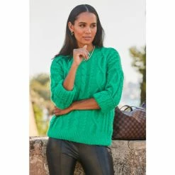 Sosandar Green Supersoft Cable Jumper