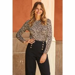 Sosandar Print Animal Print Turtleneck Jumper -Sosandar unnamed file 3060
