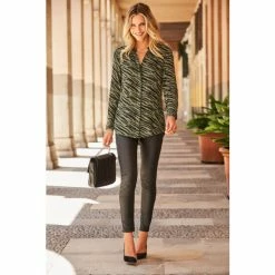 Sosandar Green Zebra Print Shirt -Sosandar unnamed file 3174