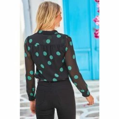 Sosandar Black Spot Print Shirt -Sosandar unnamed file 3193