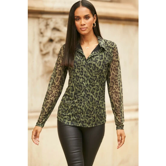 unnamed-file-3217.jpg Sosandar Green Animal Print Mesh Shirt -Sosandar unnamed file 3217