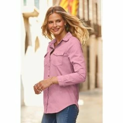 Sosandar Pink Denim Shirt -Sosandar unnamed file 3231