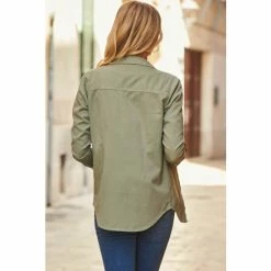 Sosandar Green Denim Shirt -Sosandar unnamed file 3248