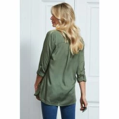 Sosandar Khaki Utility Shirt -Sosandar unnamed file 3271