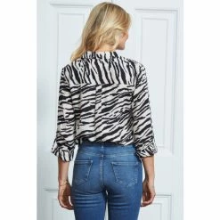 Sosandar Black Zebra Print Relaxed Casual Shirt -Sosandar unnamed file 3311