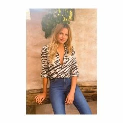 Sosandar Black Zebra Print Relaxed Casual Shirt -Sosandar unnamed file 3313