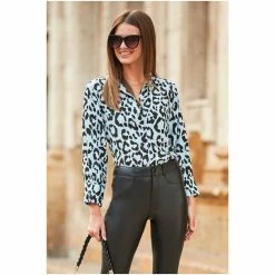 Sosandar Black/White Printed Shirt -Sosandar unnamed file 3325