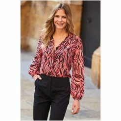 Sosandar Print Print Blouson Sleeve Shirt -Sosandar unnamed file 3336