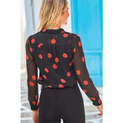 Sosandar Black Spot Print Shirt -Sosandar unnamed file 3350