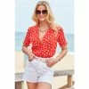 Sosandar Red Spot Print Short Sleeve Relaxed Fit Shirt