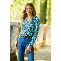 Sosandar Blue Button Through Shirt