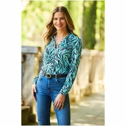 Sosandar Blue Button Through Shirt -Sosandar unnamed file 3402