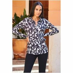 Sosandar Black Tie Waist Button Through Shirt 5 Sosandar Black Tie Waist Button Through Shirt -Sosandar unnamed file 3413