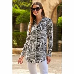 Sosandar Neutral Button Through Shirt 3 Sosandar Neutral Button Through Shirt -Sosandar unnamed file 3423