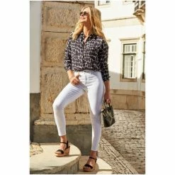 Sosandar Black Morocco Print Longline Shirt -Sosandar unnamed file 3474