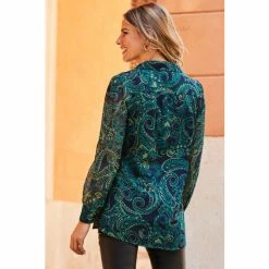 Sosandar Green Button Through Shirt -Sosandar unnamed file 3528