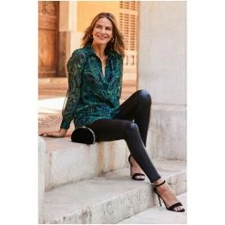 Sosandar Green Button Through Shirt -Sosandar unnamed file 3531