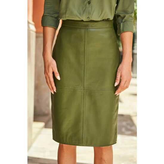 unnamed-file-3650.jpg Sosandar Green Leather Panelled Pencil Skirt -Sosandar unnamed file 3650