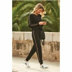 Sosandar Black Leopard Panel Lounge Top Co-Ord