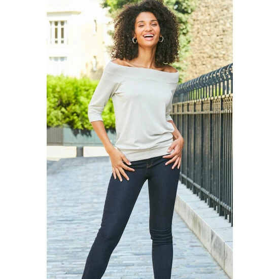 unnamed-file-3736.jpg Sosandar Grey Bardot Trim Cuff Relaxed Top -Sosandar unnamed file 3736