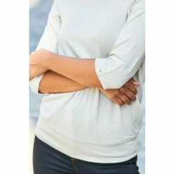 Sosandar Grey Bardot Trim Cuff Relaxed Top 4 Sosandar Grey Bardot Trim Cuff Relaxed Top -Sosandar unnamed file 3739