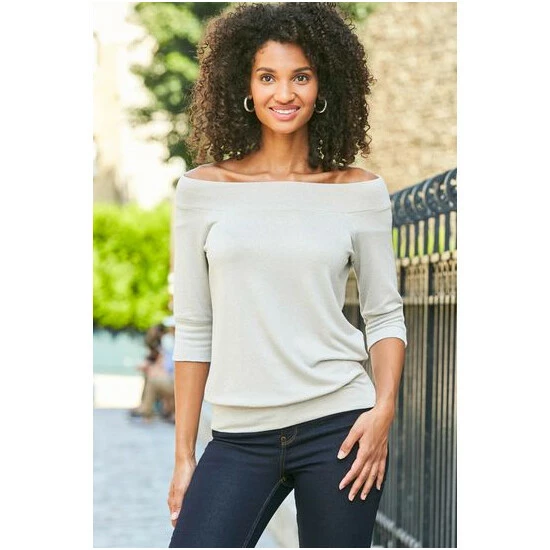 unnamed-file-3740.jpg Sosandar Grey Bardot Trim Cuff Relaxed Top -Sosandar unnamed file 3740