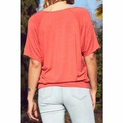Sosandar Red Relaxed Fit Jersey T-Shirt -Sosandar unnamed file 3745
