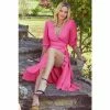 Sosandar Pink Ruffle Wrap Dress
