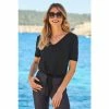 Sosandar Black Premium Tie Front T-Shirt