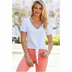 Sosandar Black Premium Tie Front T-Shirt -Sosandar unnamed file 3774