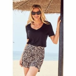 Sosandar Black Super Soft Premium Jersey V Neck T-Shirt