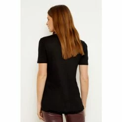 Sosandar Black Super Soft Premium Jersey V Neck T-Shirt -Sosandar unnamed file 3778