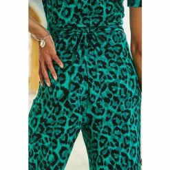 Sosandar Blue Animal Print Wrap Front Jumpsuit -Sosandar unnamed file 3915