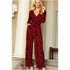 Sosandar Red Leopard Print Jersey Jumpsuit 3 Sosandar Red Leopard Print Jersey Jumpsuit -Sosandar unnamed file 3920