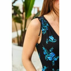 Sosandar Black Floral Print Sleeveless Wide Leg Jumpsuit -Sosandar unnamed file 4001