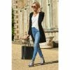 Sosandar Black Longline Zip Pocket Cardigan