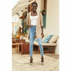 Sosandar Pink Longline Cardigan -Sosandar unnamed file 4092