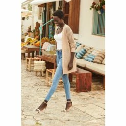 Sosandar Pink Longline Cardigan -Sosandar unnamed file 4093