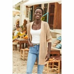 Sosandar Pink Longline Cardigan -Sosandar unnamed file 4094