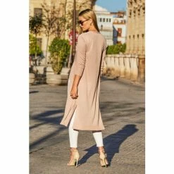 Sosandar Red Metallic Super Sparkly Longline Cardigan -Sosandar unnamed file 4102