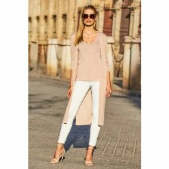 Sosandar Red Metallic Super Sparkly Longline Cardigan -Sosandar unnamed file 4103