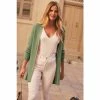 Sosandar Green Longline Knitted Cardigan