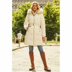 Sosandar Black Faux Fur Trim Luxe Longline Padded Coat -Sosandar unnamed file 4160